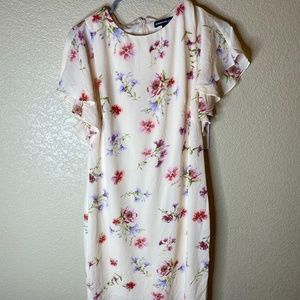 American Living floral flutter sleeve dress